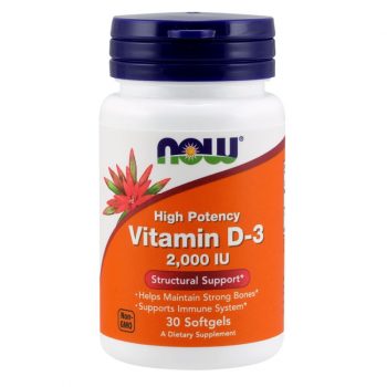 Vitamin D-3 2000 IU – Now – 30 Cápsulas Moles