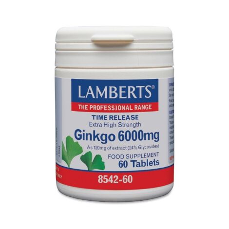 Ginkgo Biloba Extra Alta Potência 6000mg Lamberts - 60 Comprimidos